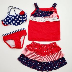 Wonder Nation Patriotic Outfit & Swim Suit 6-9m